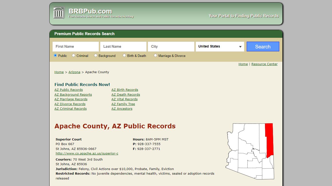 Apache County Public Records | Search Arizona Government ...